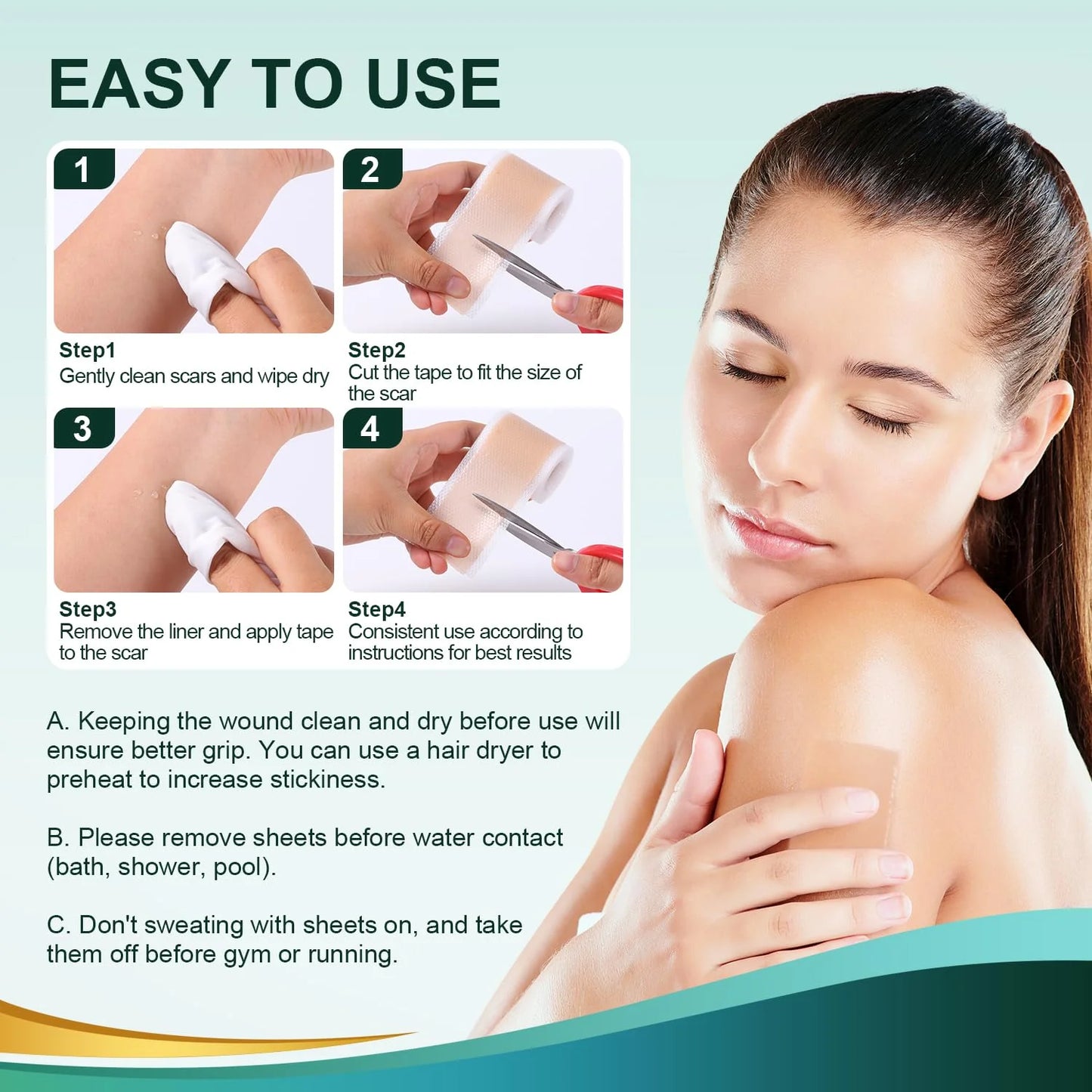 Silicone Scar Sheets for Scars, Acne & Wrinkles – Clinically Proven