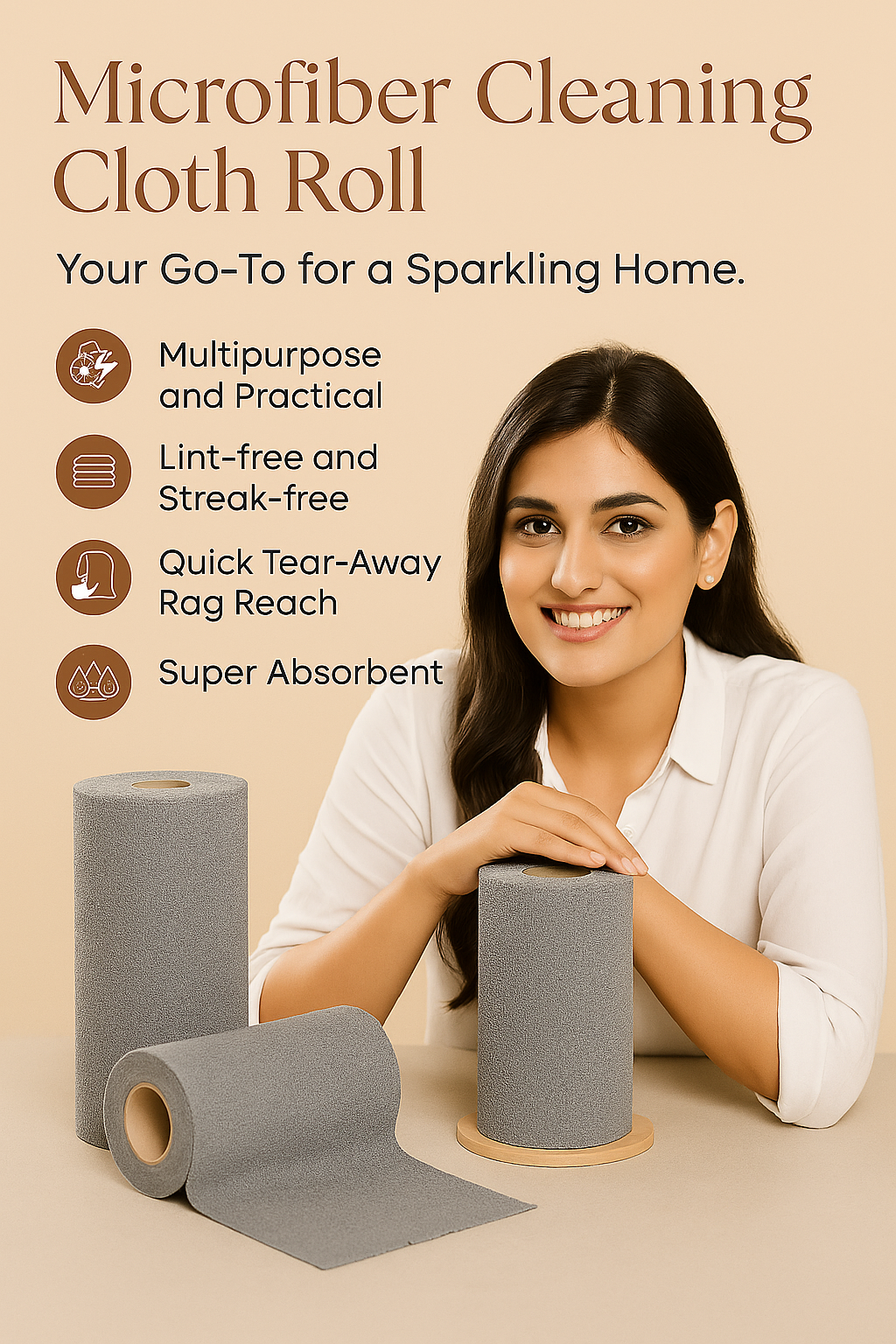 Microfiber Cleaning Cloth Roll