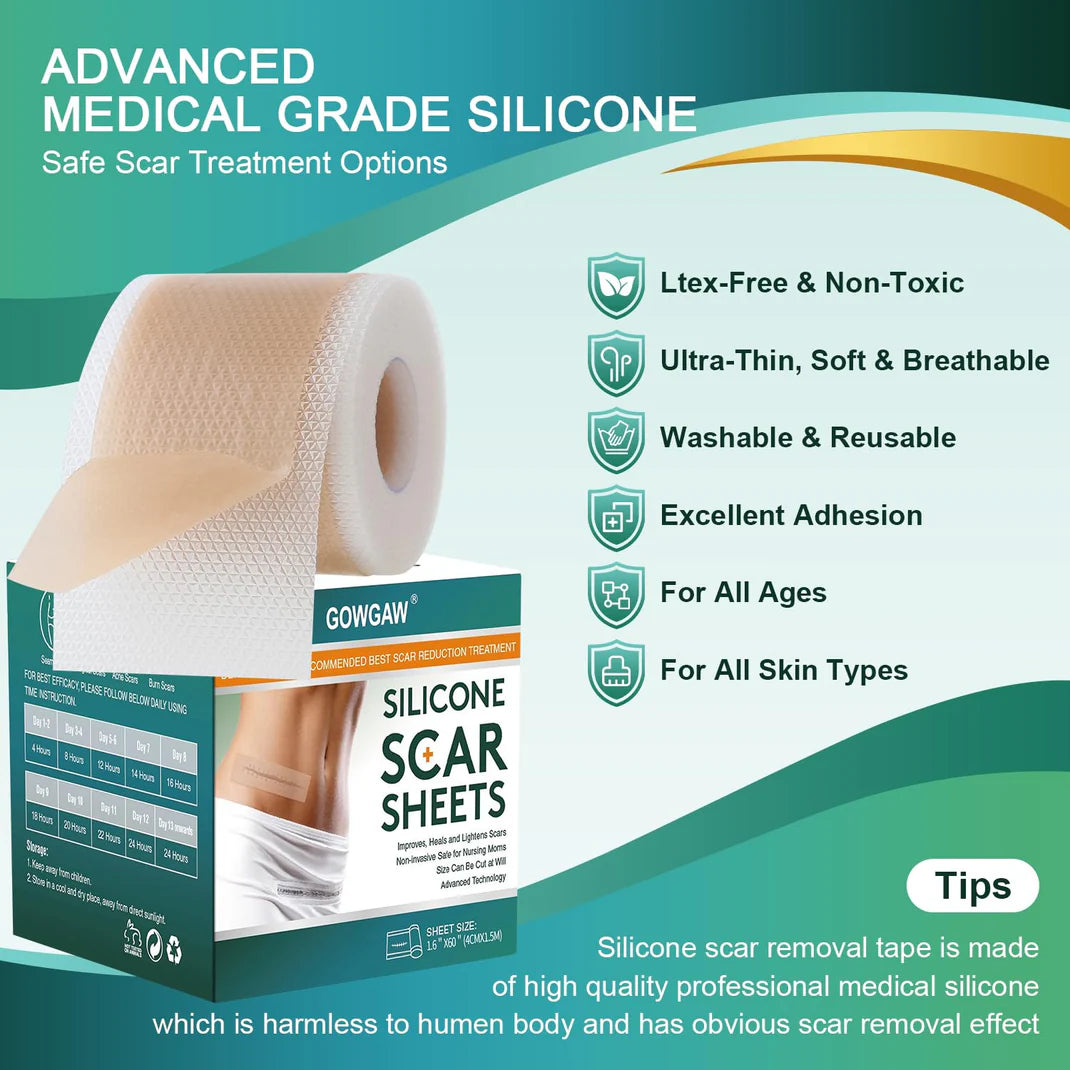 Silicone Scar Sheets for Scars, Acne & Wrinkles – Clinically Proven