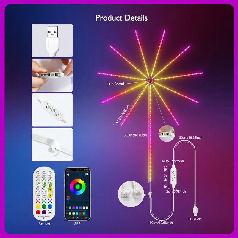 🌈🎶 Music Sync Firework Lights | Light Up Your World with Color & Beats!🌟✨