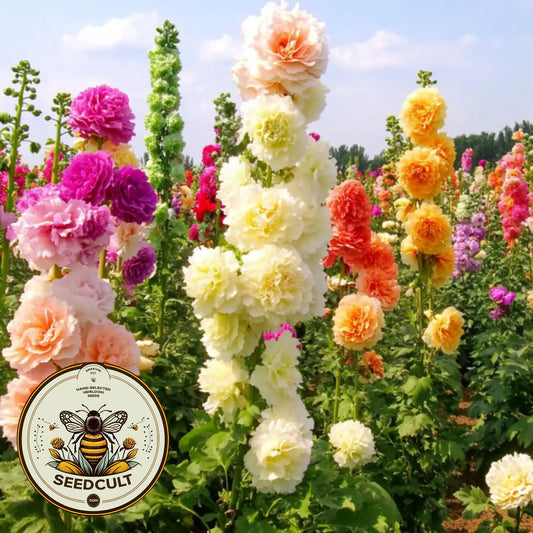 Imported Hollyhock Seeds - Mixed pastel colours (Pack of 100 grams)